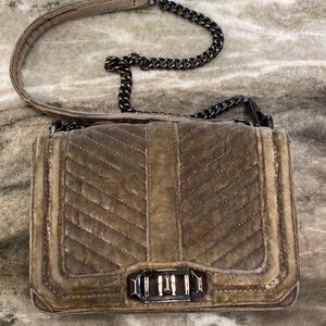 Rebecca Minkoff  Chevron Quilted Crossbody Bag Gray Removable Strap Clutch
C